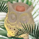 Brûleur Fondant Cire Parfumée en Céramique Hibou – fonctionne avec une Bougie Chauffe-Plat - Design Original – Bougeoir Cires Parfumées, Huiles Essentielles, vu de sessus.webp