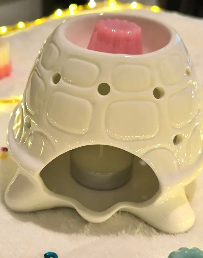 Brûle Parfum Céramy Franklin (tortue vue de dos) – Bougeoir Brûleur en Céramique Laquée – Diffusion Cires Parfumées, Huiles Essentielles, Senteurs.webp